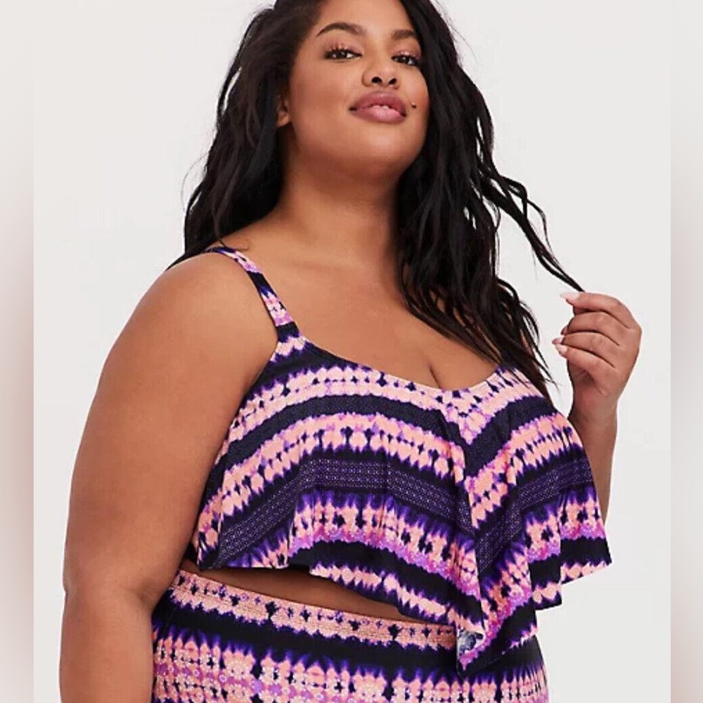 Purple & Pink Tie-Dye Bikini Top